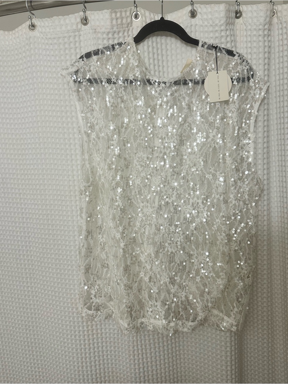 VRG GRL Devyn White Sequin Skirt and Top Set - Picture 2 of 4